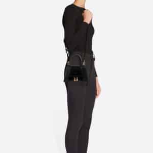 Women's Hourglass Xs Top Handle Bag in Black