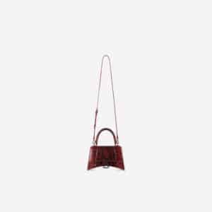 Women's Hourglass Small Top Handle Bag in Red/black