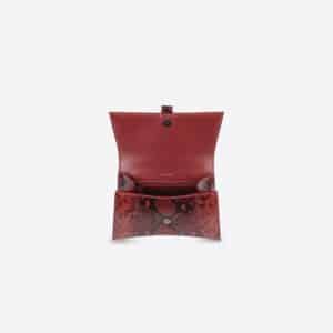 Women's Hourglass Small Top Handle Bag in Red/black