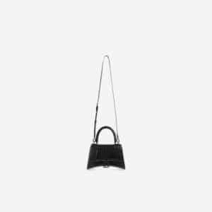 Women's Hourglass Small Top Handle Bag in Black