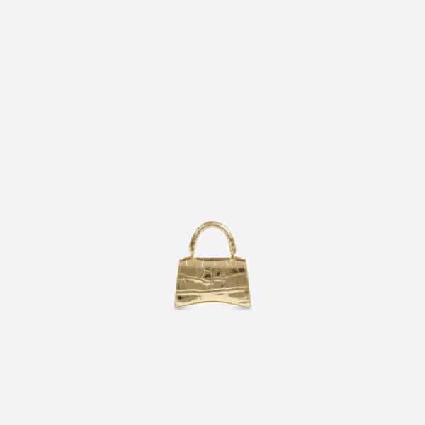 Women's Hourglass Mini Top Handle Bag in Gold