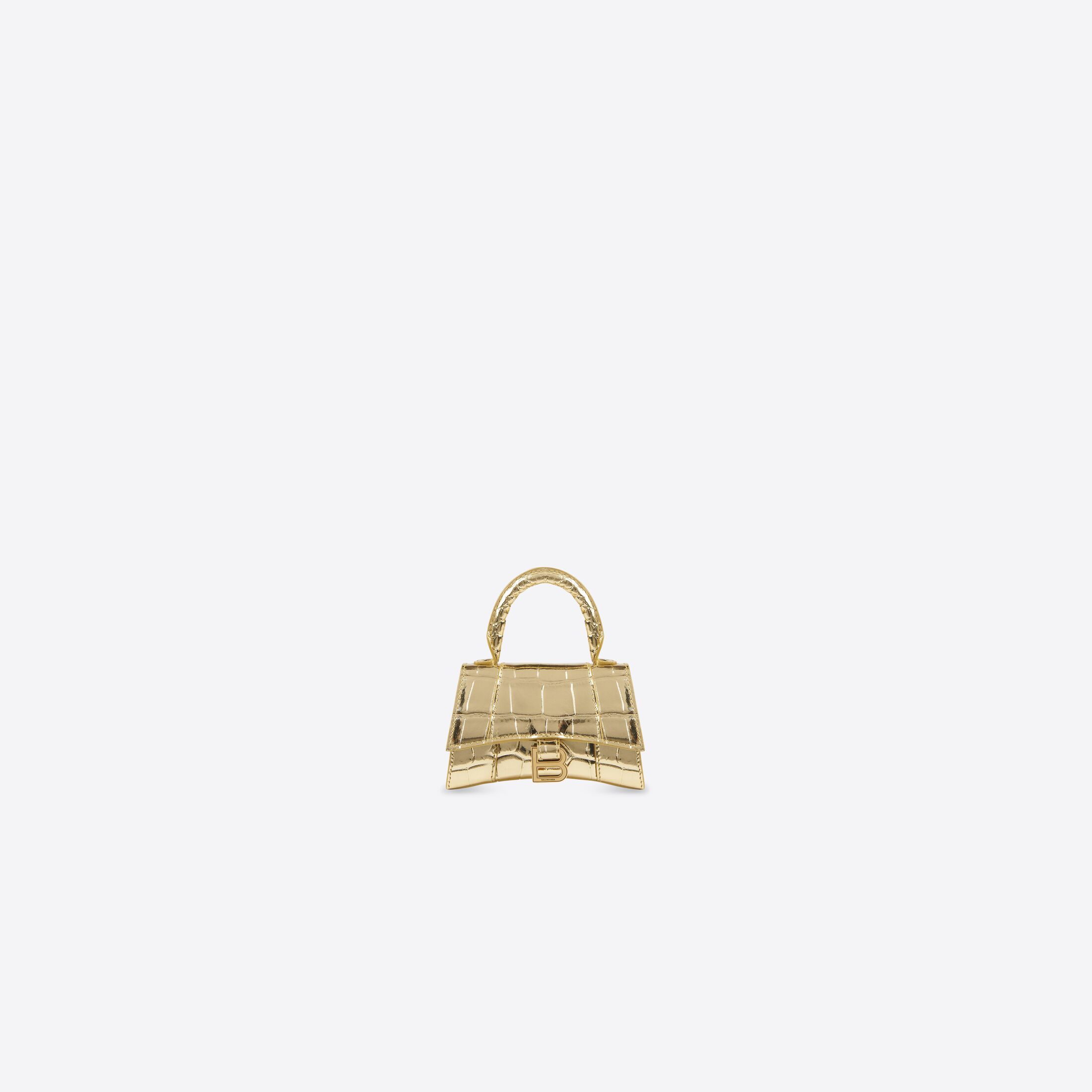 Women's Hourglass Mini Top Handle Bag in Gold