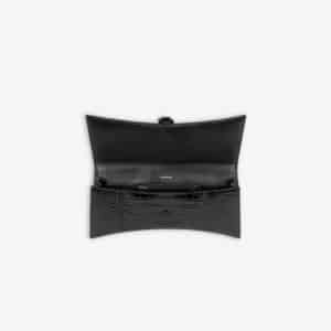 Women's Hourglass Streched Top Handle Bag in Black