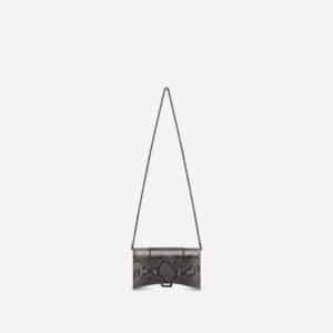 Women's Hourglass Wallet On Chain in Graphite/black