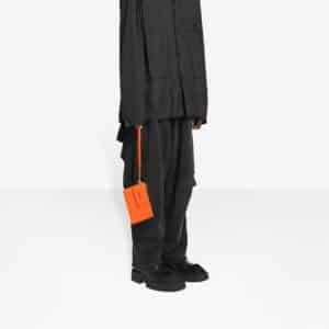 Men's Cash Pouch With Card Holder in Fluo Orange/black