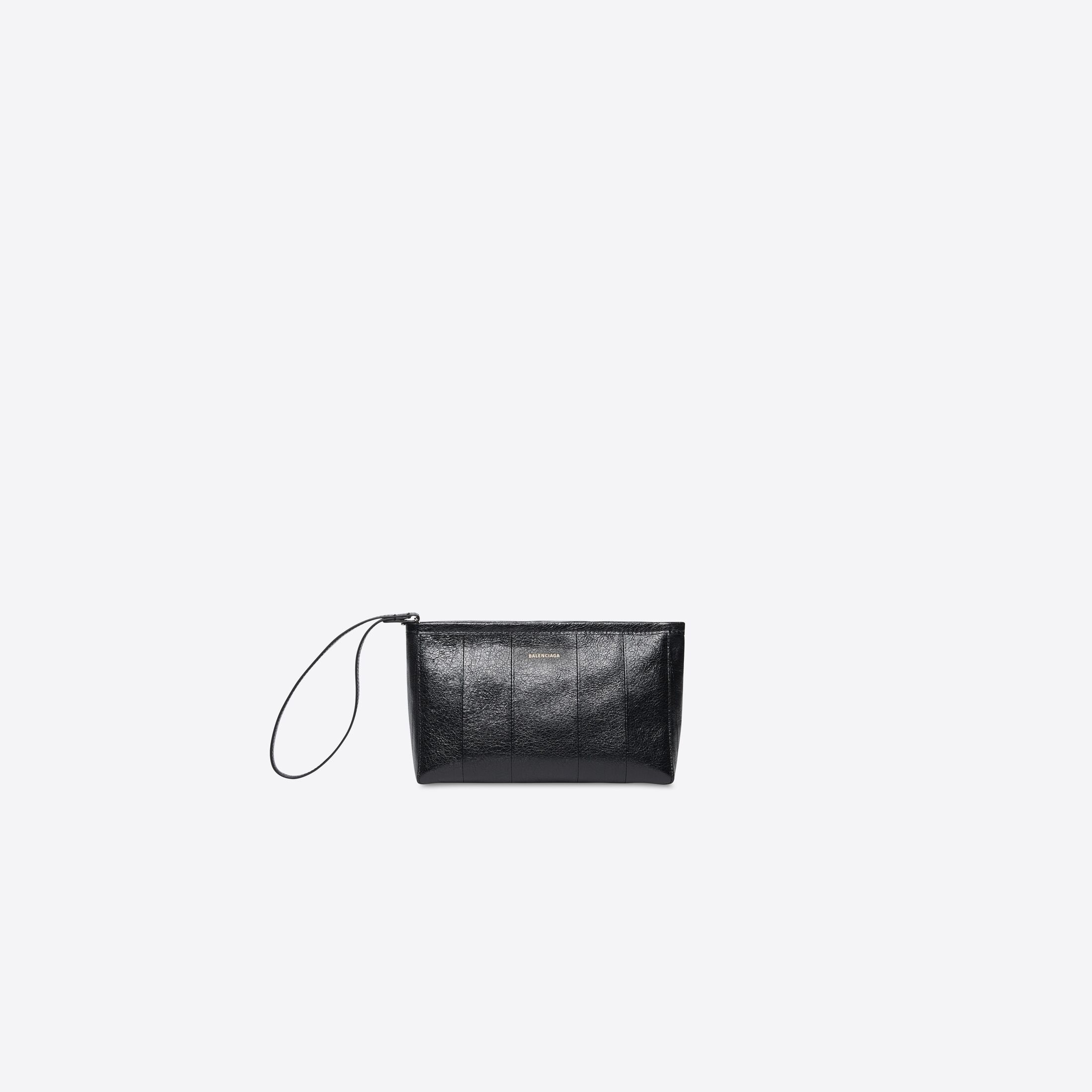Barbes Small Zip Pouch With Handle in Black