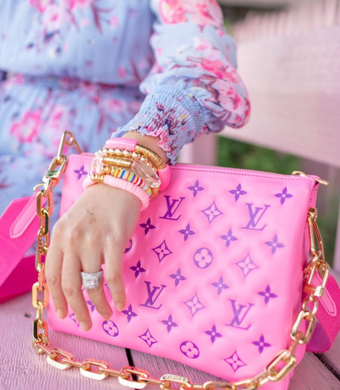 pink lv coussin bag