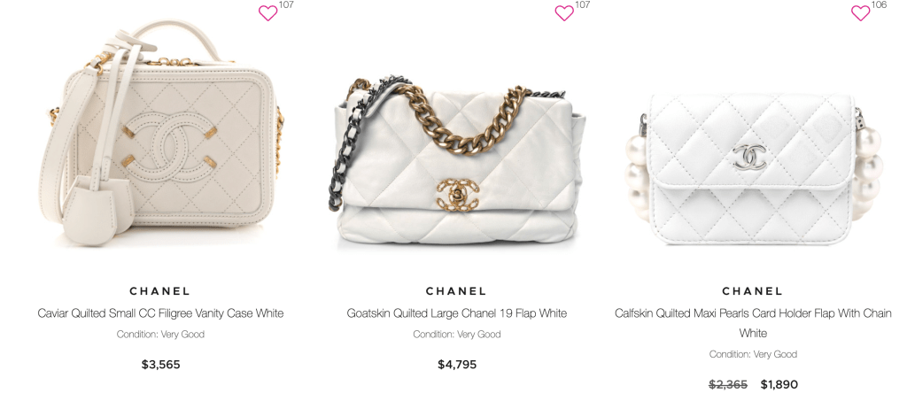 white chanel bag