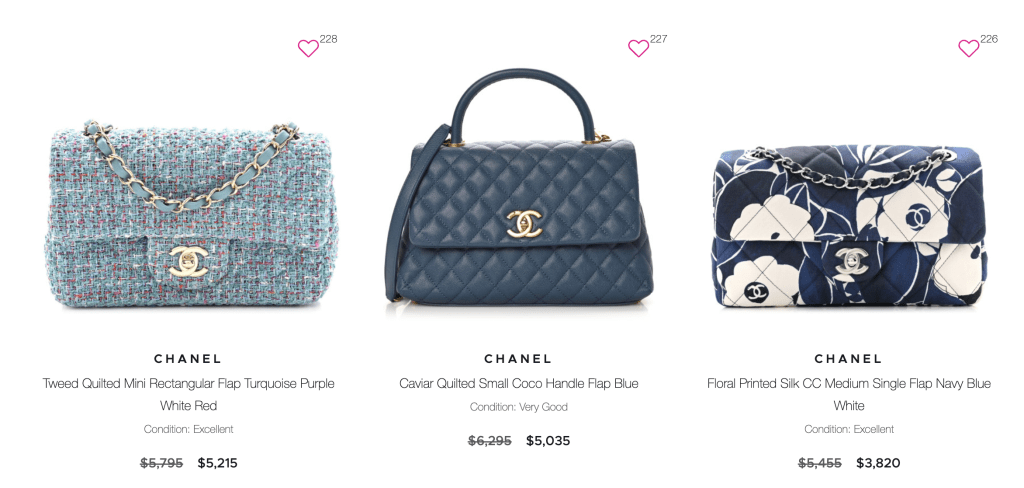 blue chanel bags